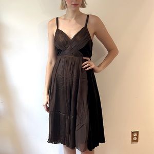 Silk & Velvet Midi Dress